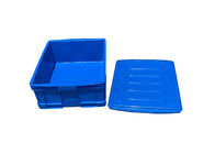 容器の青い色のふたが付いているまっすぐな壁の容器を積み重ねるHDPEのユーロ500*380*180mm