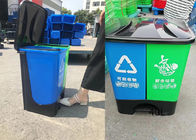 40lペダルとのボール紙の処分をリサイクルする二重緑/青のプラスチック屑大箱