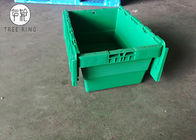 蝶番を付けられるふた付けられたふたの容器500 x 330 x 236mmが付いているリサイクルされた緑のプラスチック収納箱