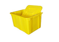 商業縁石側のリサイクルのためのふたが付いている黄色プラスチック大箱箱